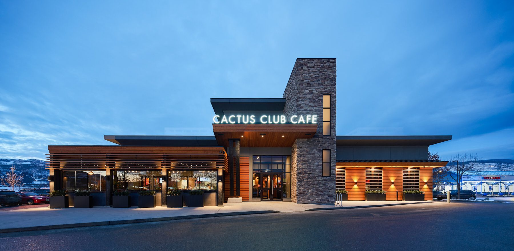 Cactus Club Vernon exterior dusk